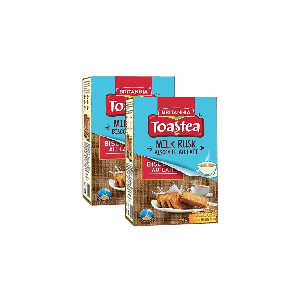 Britannia Milk Rusk (560g)Pack of 2 - Comes With Rich Goodness of Milk