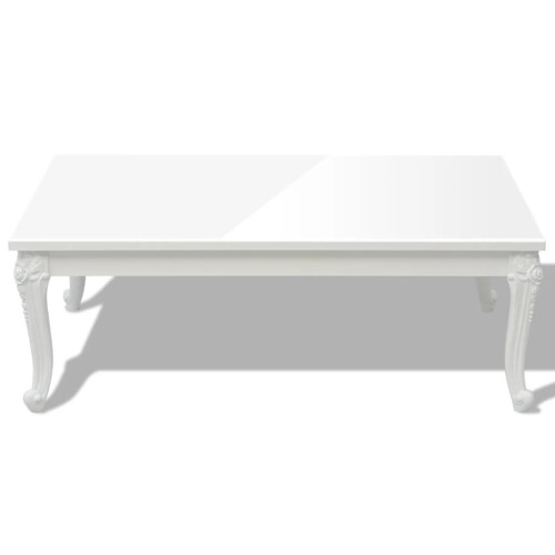 VidaXL vidaXL Coffee Side End Couch Table High Gloss White Modern Design Living Room 2