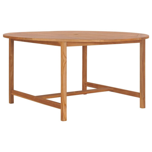 VidaXL vidaXL Solid Teak Wood Garden Table 150cm Kitchen Dining Room Picnic Table 1