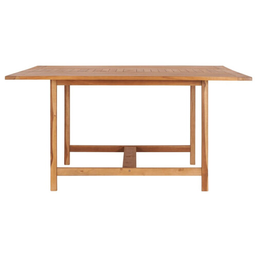 VidaXL vidaXL Solid Teak Wood Garden Table 150cm Kitchen Dining Room Picnic Table 1
