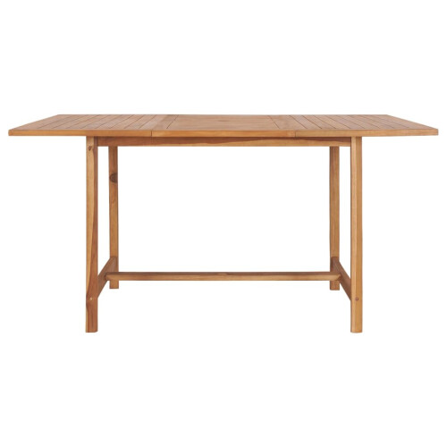 VidaXL vidaXL Solid Teak Wood Garden Table 150cm Kitchen Dining Room Picnic Table 2