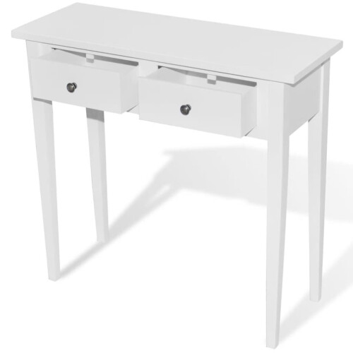 VidaXL vidaXL Dressing Console Table with 2 Drawers White Makeup Vanity Stand Desk 1