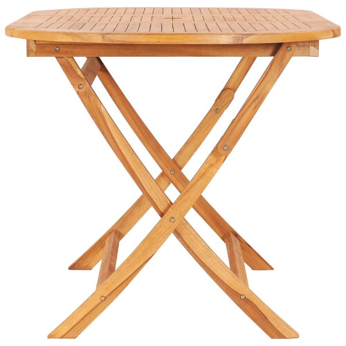 VidaXL vidaXL Solid Teak Wood Folding Garden Table Outdoor Foldable Wooden Table 2