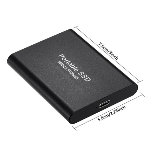 (4TB, black) External Hard Drive Portable Shockproof Mobile SSD