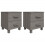 VidaXL vidaXL 2x Bedside Cabinets HAMAR Light Grey 40x35x44.5cm Solid Wood Nightstand 8