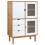 VidaXL (Brown and white) vidaXL Solid Wood Pine Highboard Indoor Storage Buffet Cabinet Multi Colours 7