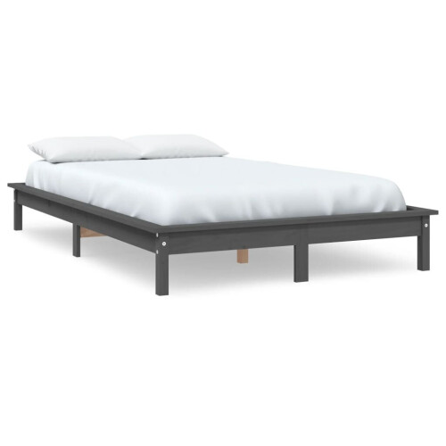 VidaXL (grey, 150 x 200 cm) vidaXL Solid Wood Pine Bed Frame Wooden Bedstead Bed Base Multi Colours/Sizes 2
