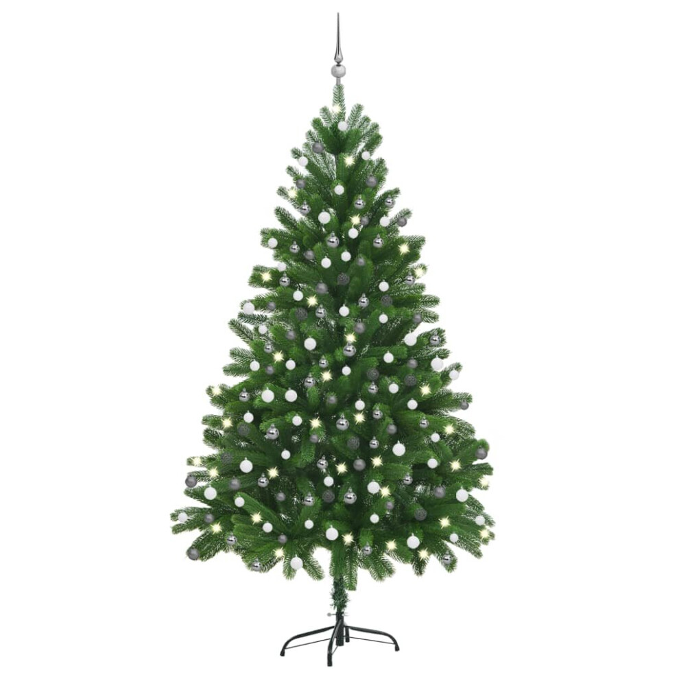 Vidaxl Green Artificial Pre-Lit Christmas Tree With Ball Set Artificial Tree