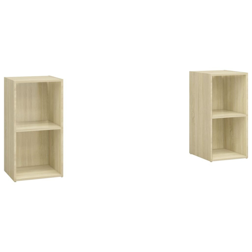 Vidaxl 2X Tv Cabinets Sonoma Oak Engineered Wood Sideboard Stereo Cabinet