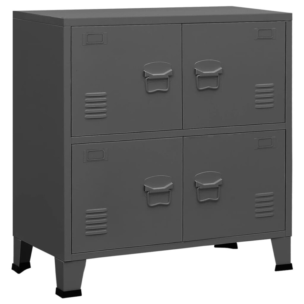 Vidaxl Industrial Storage Chest Anthracite 75X40x80 Cm Steel Sideboard Cabinet