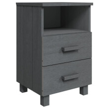(dark grey, 1) vidaXL 1/2x Bedside Cabinet Solid Wood Pine Wooden Side Cabinet Multi Colours