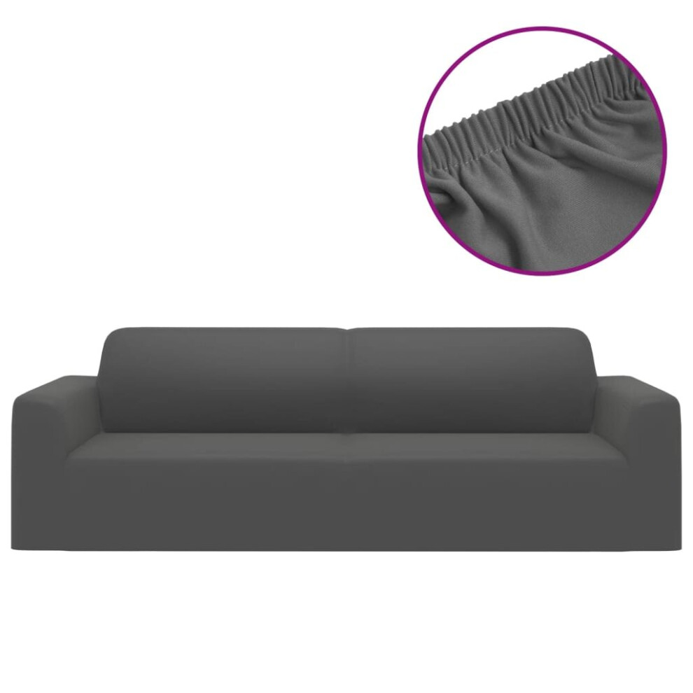 vidaXL 3-Seater Stretch Couch Slipcover Anthracite Polyester Jersey Cover