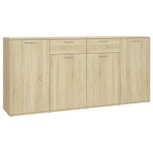 vidaXL Sideboard Sonoma Oak Engineered Wood Storage Cupboard Furniture Set