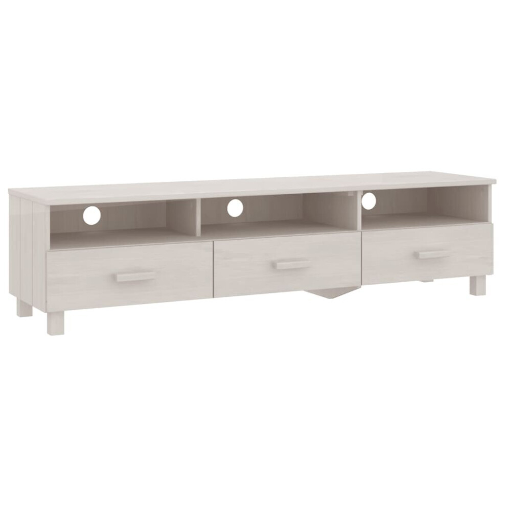 Vidaxl (White) Tv Cabinet Solid Wood Pine Wooden Tv Stand Unit Furniture Multi Colours White