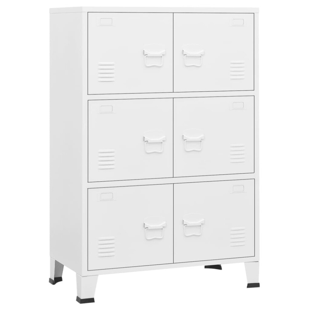 (white) vidaXL Industrial Storage Chest Steel Sideboard Cabinet Multi Colours/Sizes