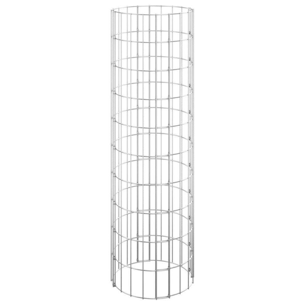 Vidaxl (? 30 X 100 Cm) Circular Gabion Pole Garden Gabion Basket Gabion Cage Galvanised Steel