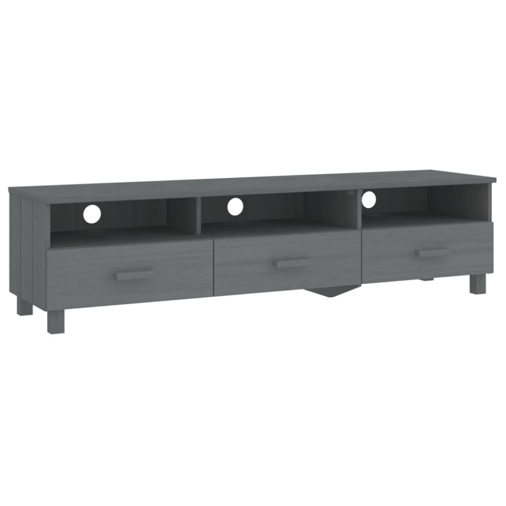 Vidaxl (Dark ) Tv Cabinet Solid Wood Pine Wooden Tv Stand Unit Furniture Multi Colours Grey