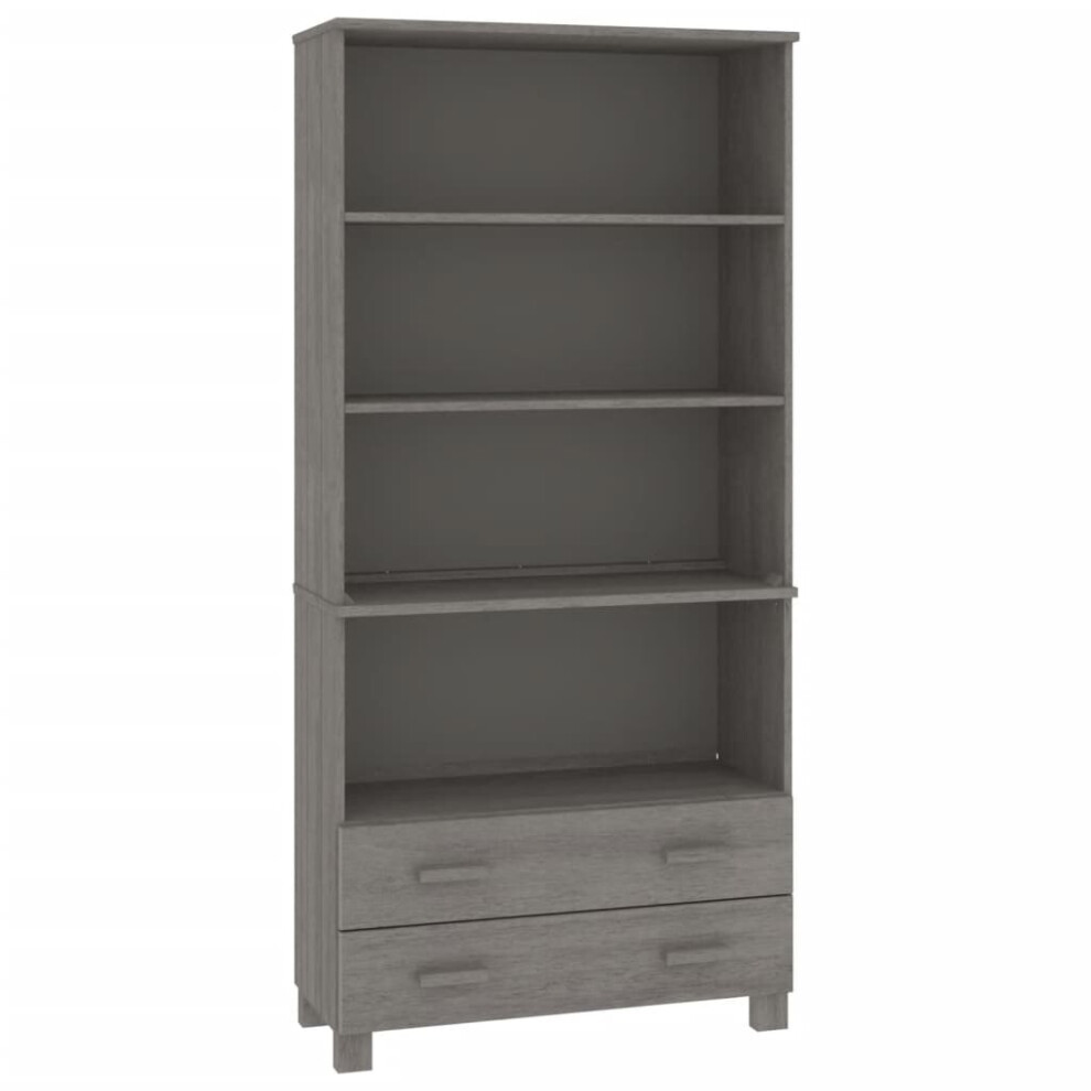 VIDAXL Solid Pine Wood Highboard - 2 Drawer - 4 Shelf - Grey - Image 3