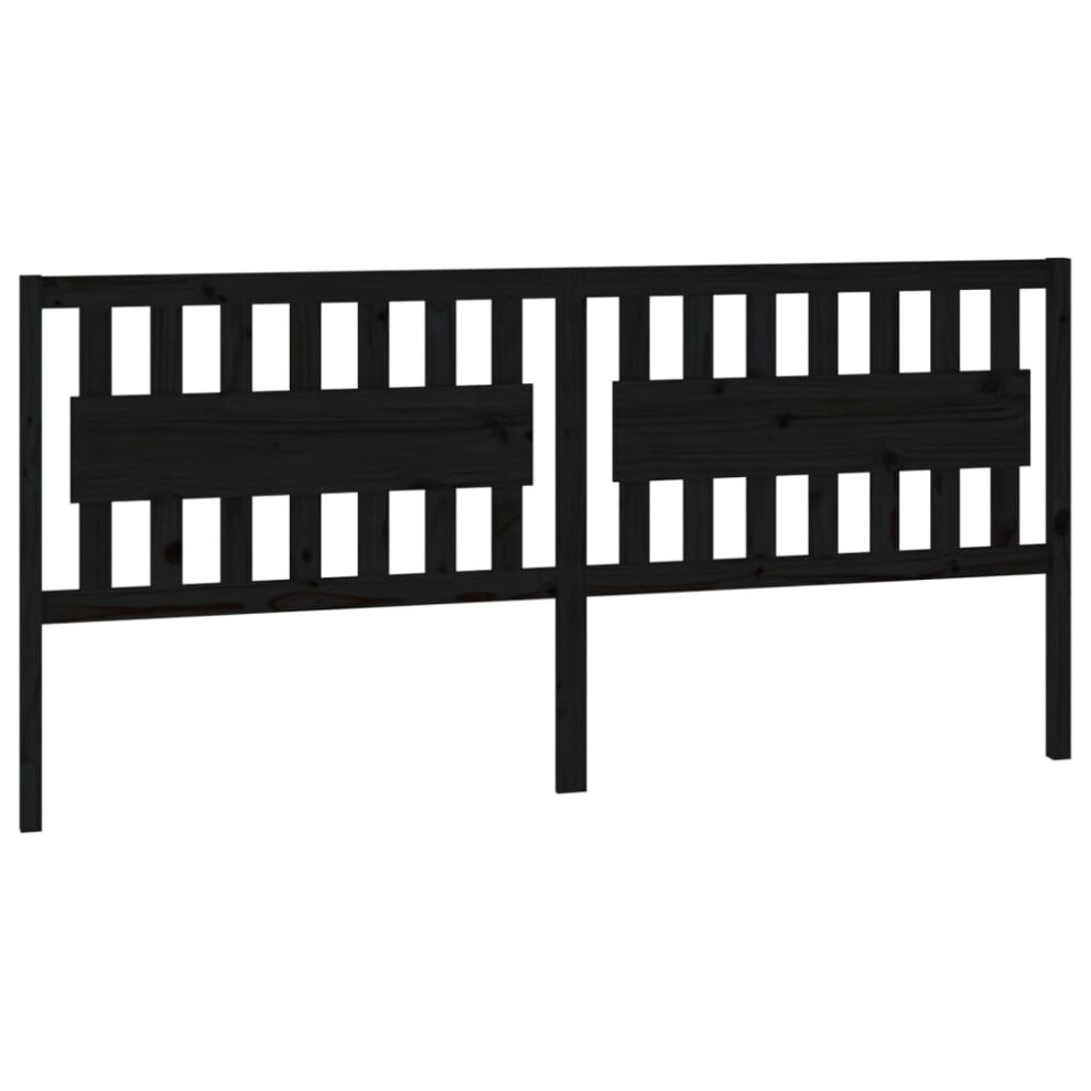 Vidaxl (Black, 205.5 X 4 X 100 Cm) Bed Headboard Home Bedroom Decorative Bed Header Panel Solid Wood Pine