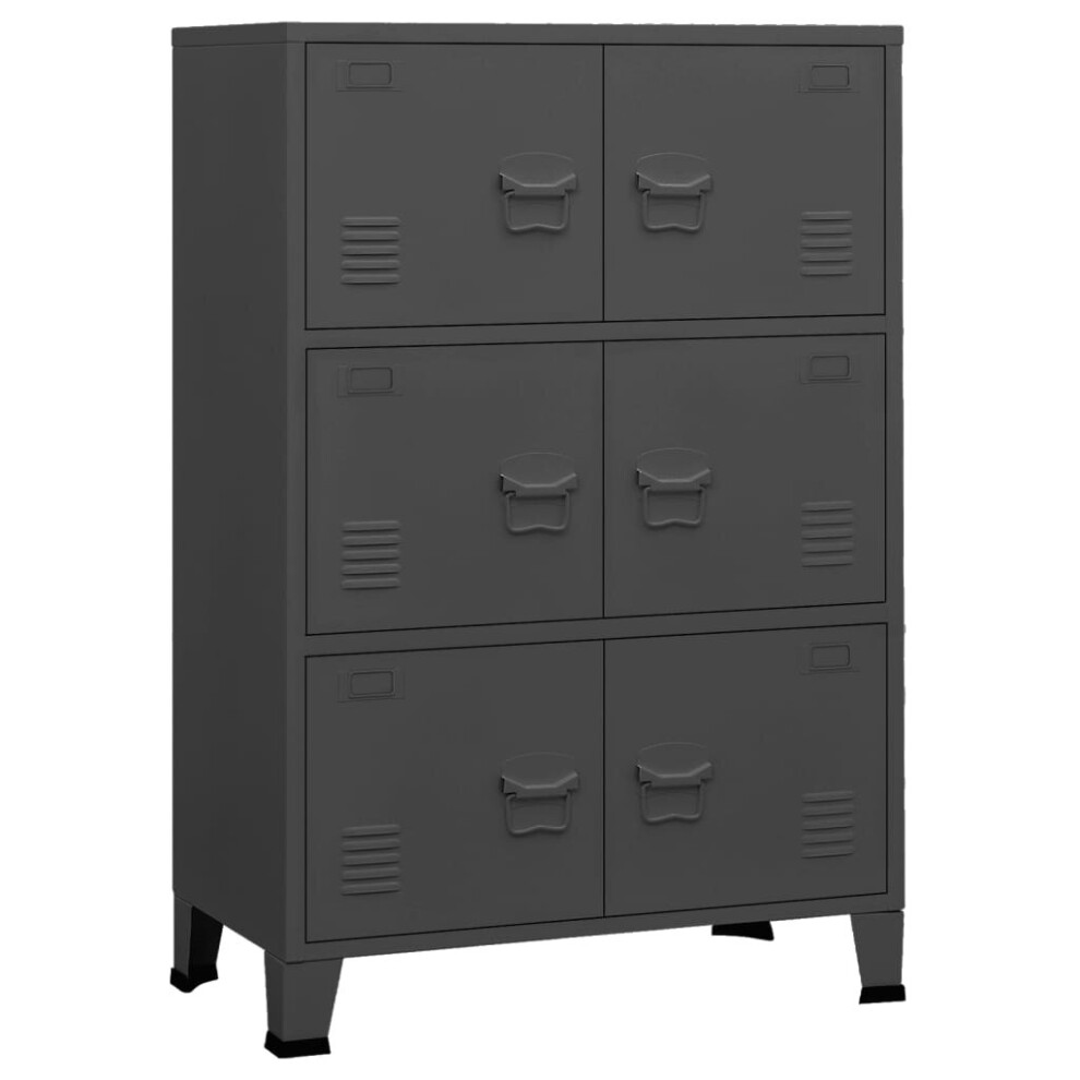 New Vidaxl (Anthracite) Industrial Storage Chest Steel Sideboard Cabinet Multi Colours/Sizes Anthracite 339630