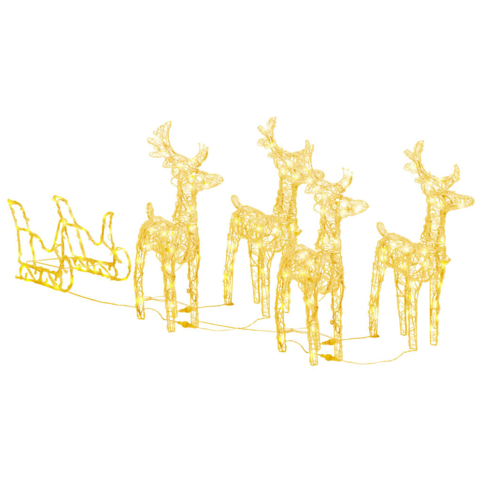 Vidaxl Reindeers & Sleigh Christmas Decoration 280X28x55 Cm Acrylic Ornaments