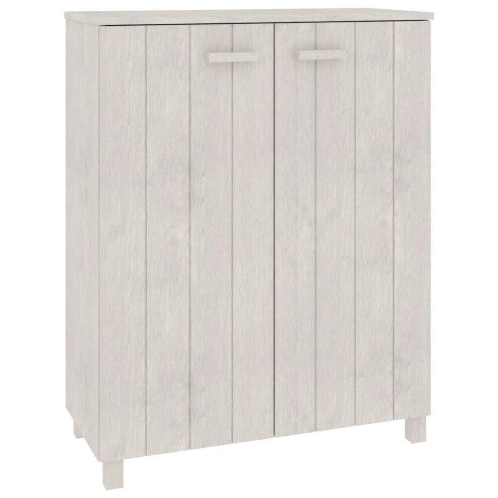Vidaxl (White) Shoe Cabinet Solid Wood Pine Shoe Organiser Unit Rack Multi Colours