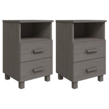 (light grey, 2) vidaXL 1/2x Bedside Cabinet Solid Wood Pine Wooden Side Cabinet Multi Colours