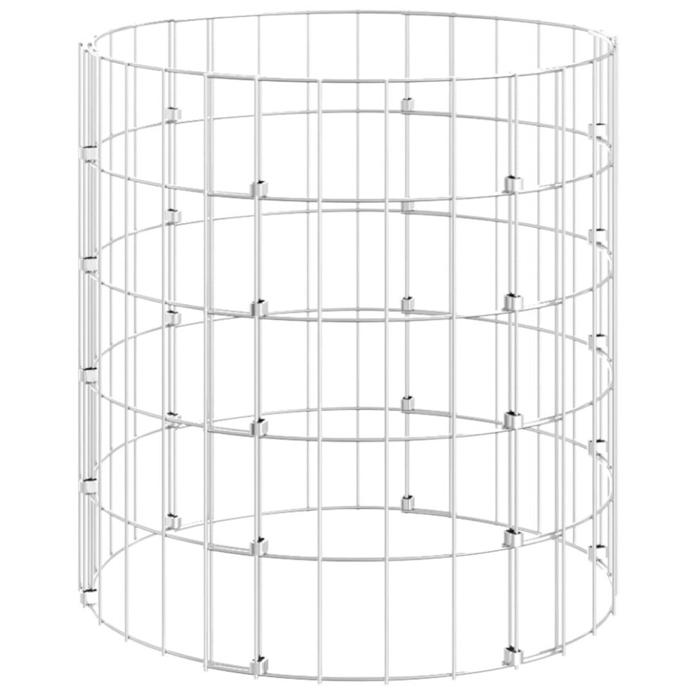 Vidaxl (50 X 50 Cm (Dia. X H)) Circular Gabion Pole Garden Gabion Basket Gabion Cage Galvanised Steel