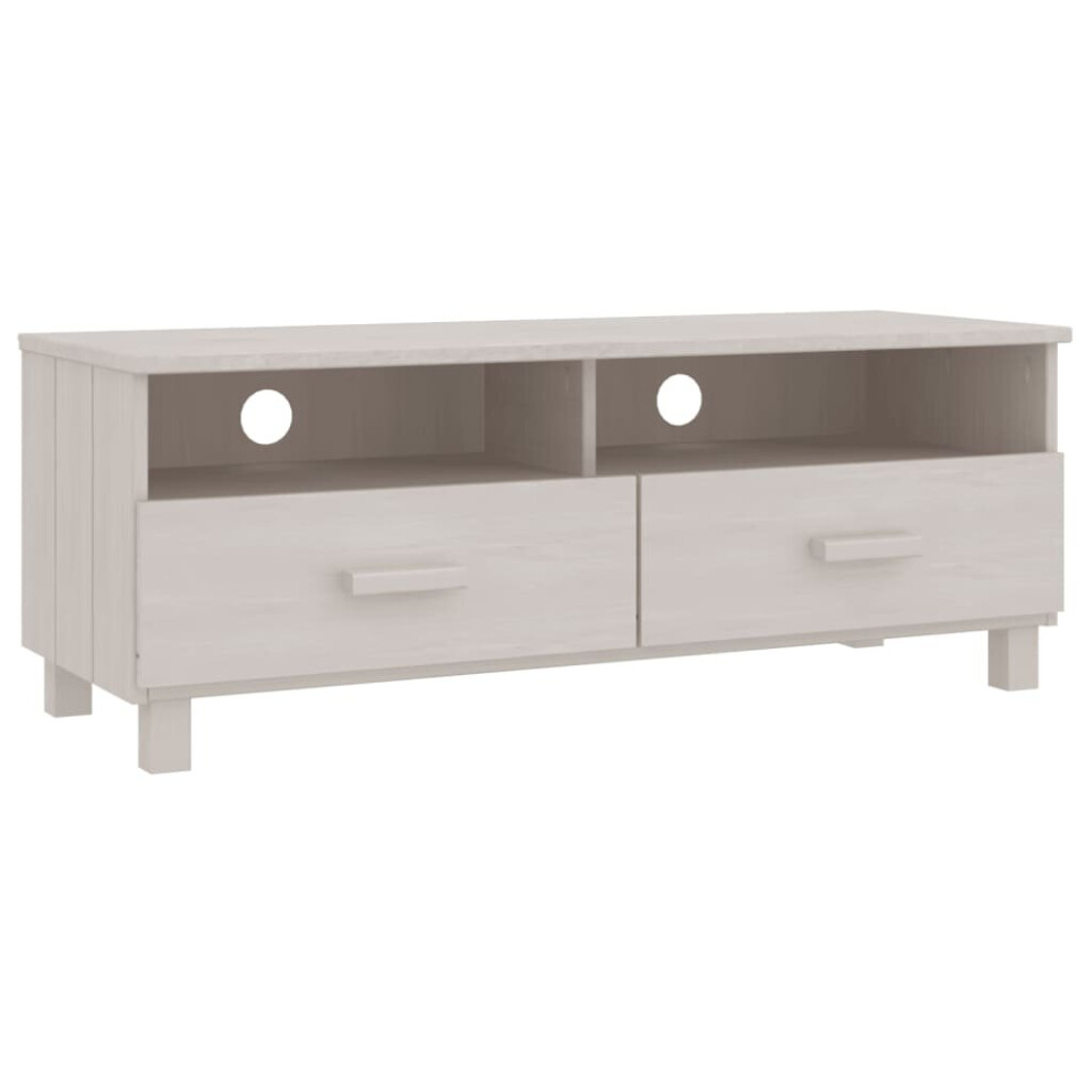 Vidaxl (White) Tv Cabinet Solid Wood Pine Wooden Tv Stand Unit Furniture Multi Colours White