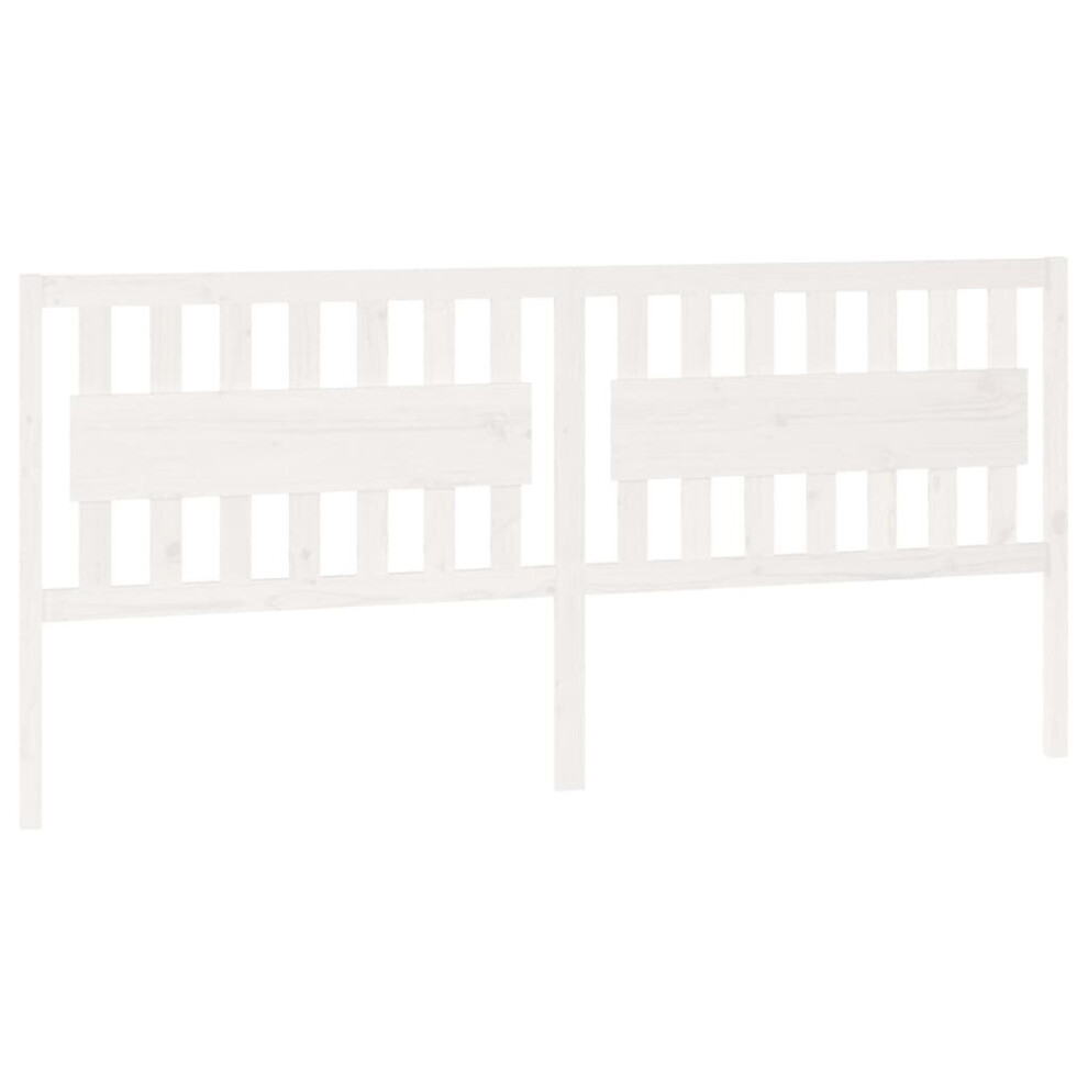 Vidaxl (White, 205.5 X 4 X 100 Cm) Bed Headboard Home Bedroom Decorative Bed Header Panel Solid Wood Pine