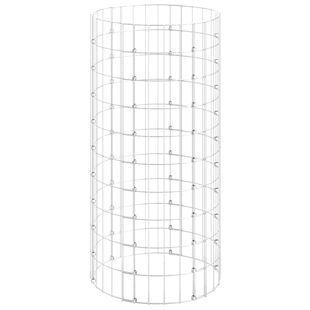 (50 x 100 cm (Dia. x H)) vidaXL Circular Gabion Pole Galvanised Steel Gabion Basket Cage Multi Sizes