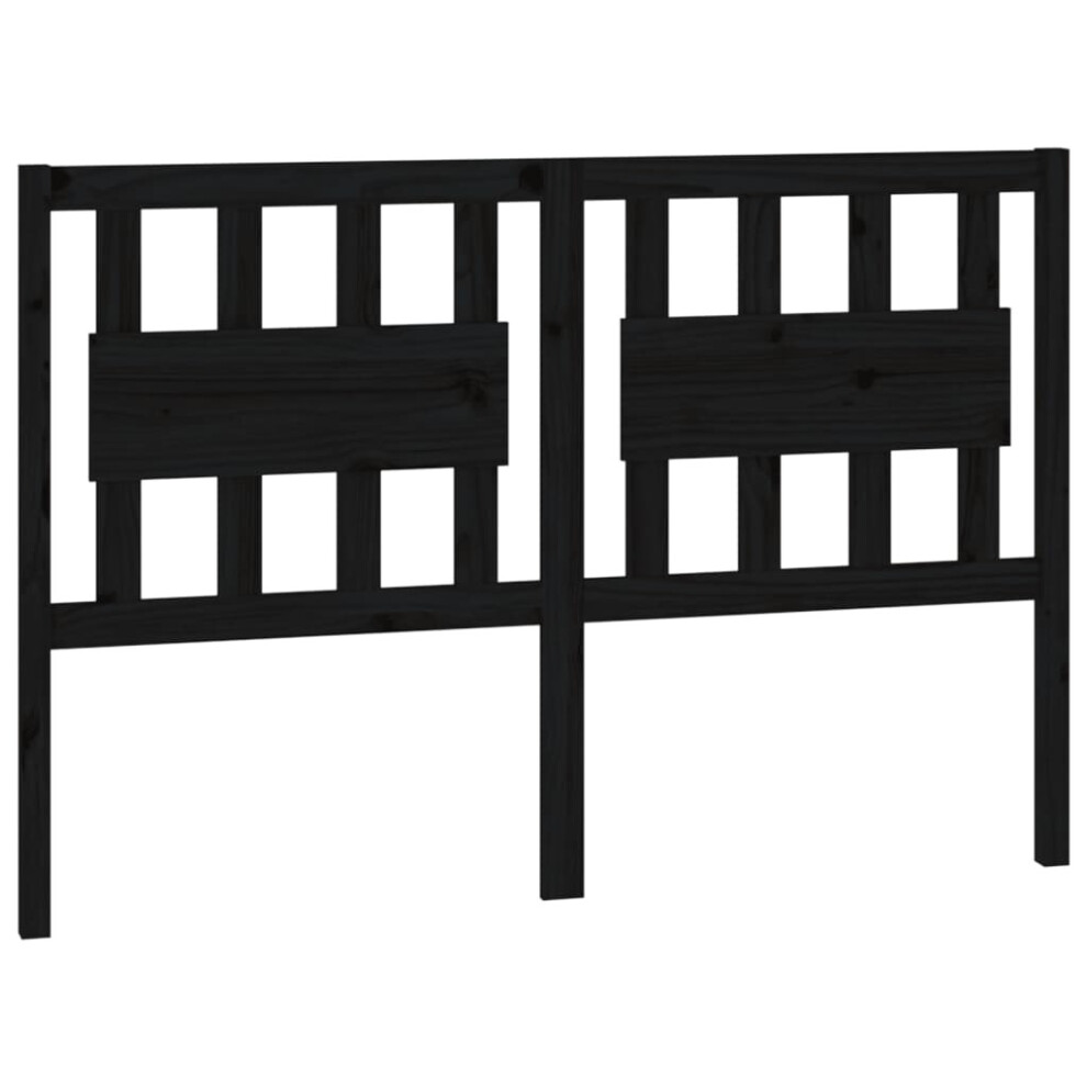 Vidaxl (Black, 125.5 X 4 X 100 Cm) Bed Headboard Home Bedroom Decorative Bed Header Panel Solid Wood Pine