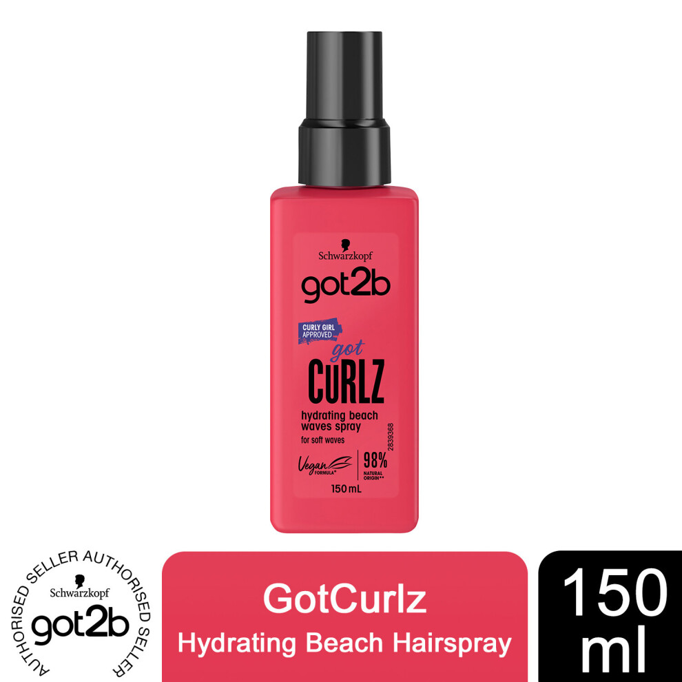 Schwarzkopf Got2b Got Curlz Hydrating Beach Waves Hair Spray, 150Ml