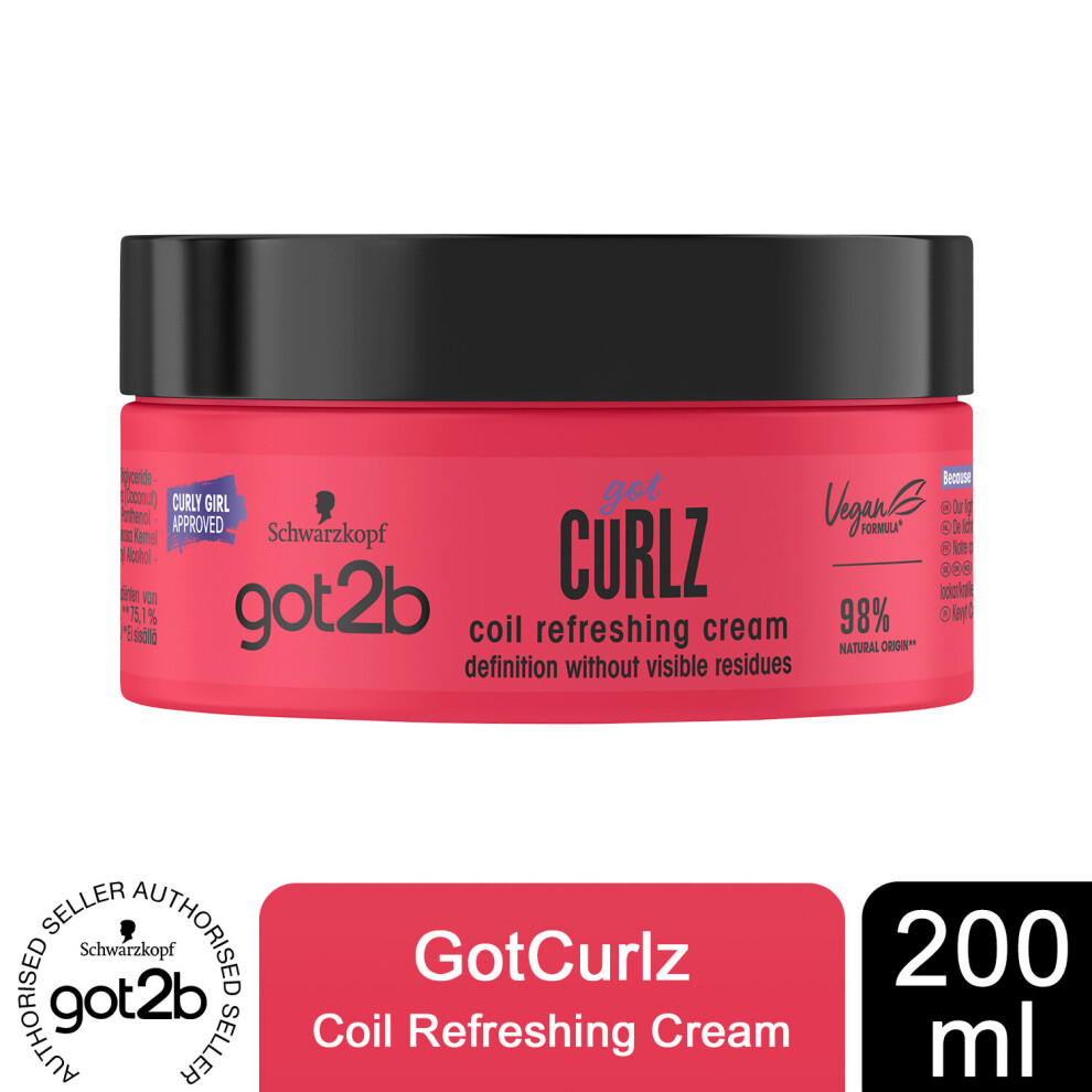 Schwarzkopf Got2b Got Curlz Coil Refreshing Cream, 200ml