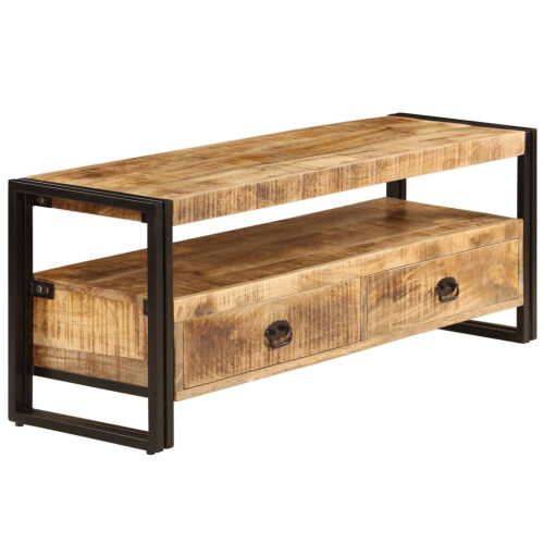 VidaXL vidaXL Solid Mango Wood TV Cabinet HiFi Lowboard Stand Entertainment Centre 1