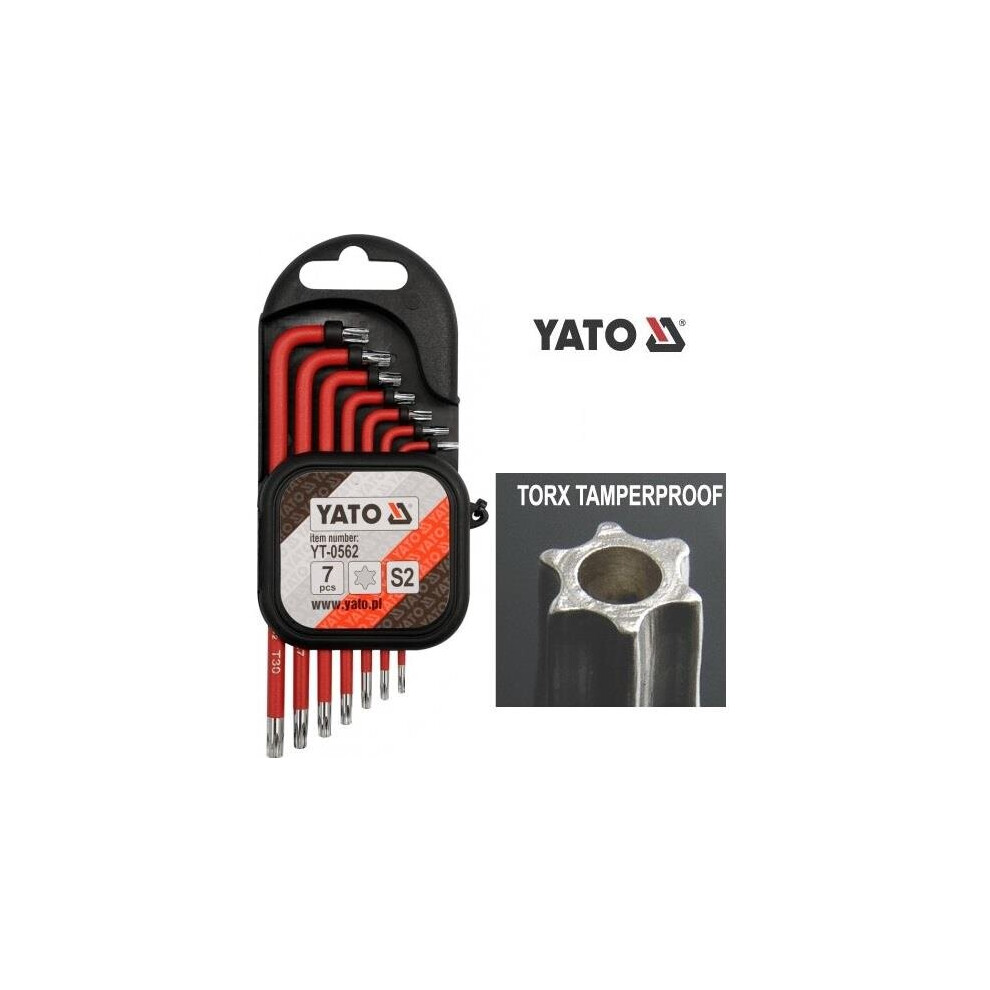 YATO YT-0562, torx tamperproof security bits T9-T30 allen key set (YT-0562