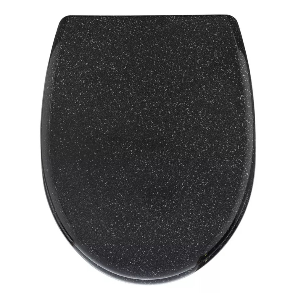 AAMEN Heavy Duty Black Glitter Toilet Seat Bathrooms Resin Toilet Seat