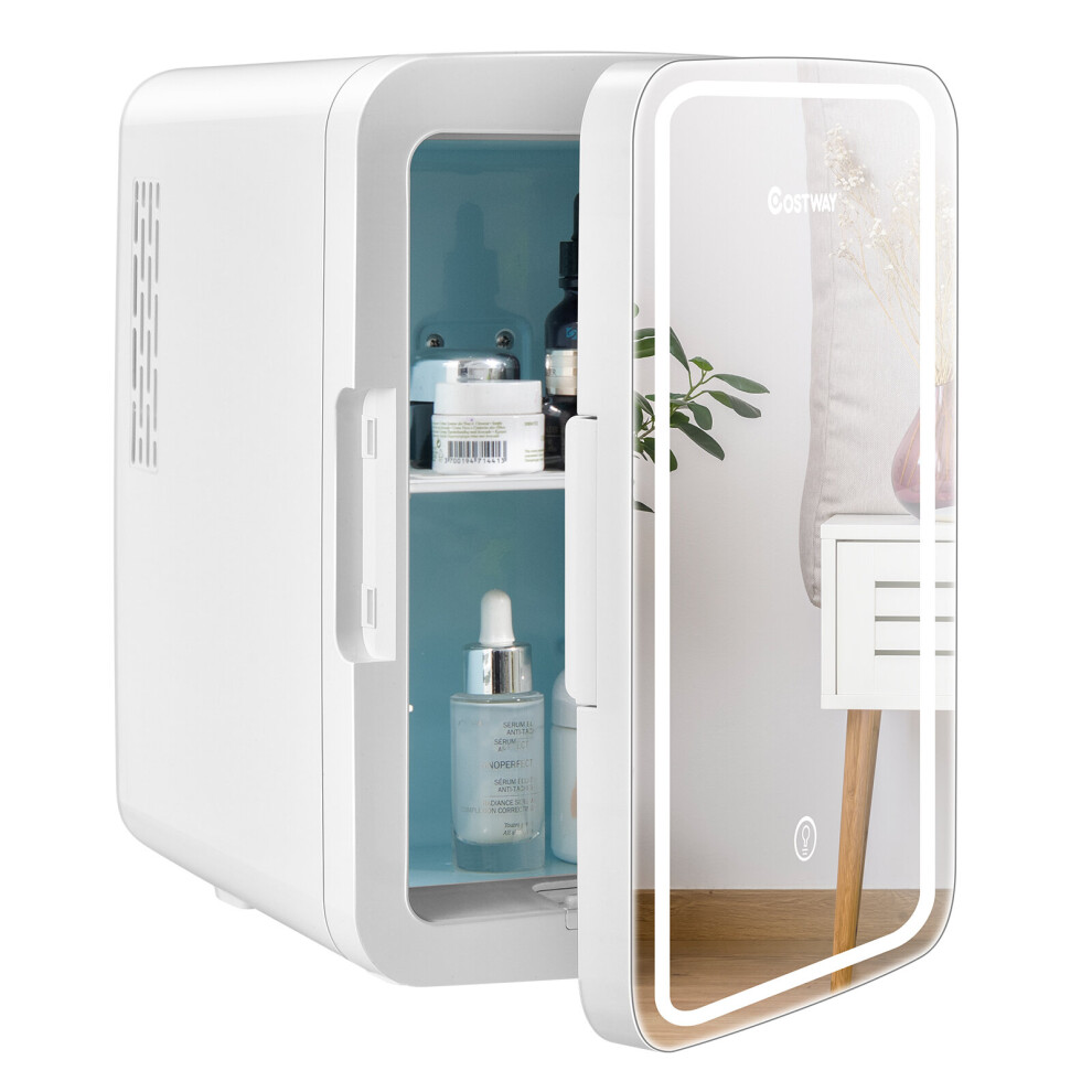 Costway Mini Fridge 10 L Portable Ac/Dc Beauty Fridge Thermoelectric Cooler