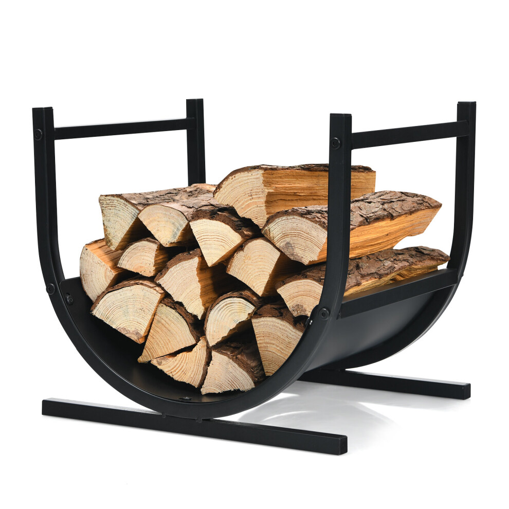 U-Shaped Firewood Rack Indoor Outdoor Fireplace Log Storage Rack