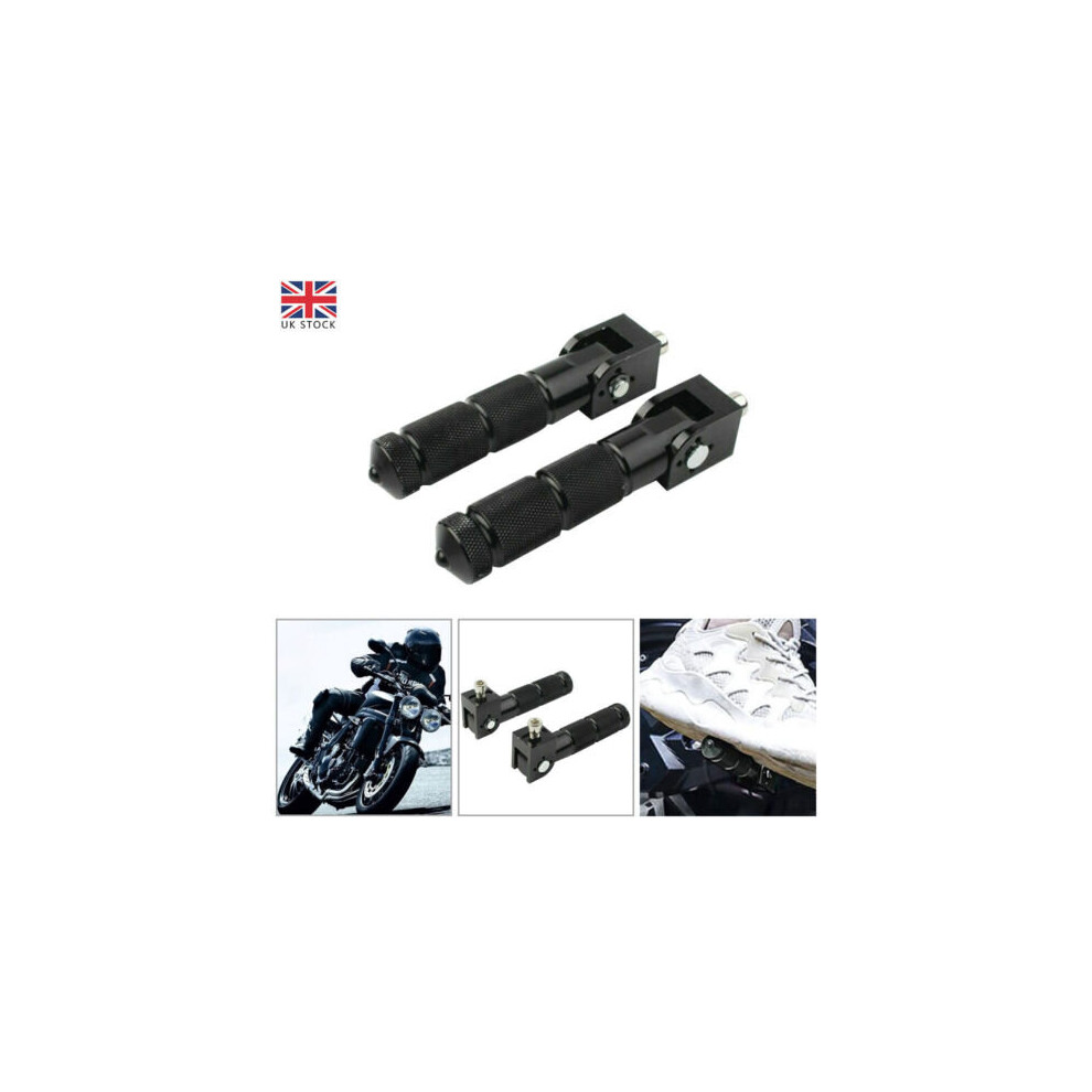 2Pcs Cnc Foldable Foot Pegs Footrests For Bike Rear Pedals Motor Universal Black 901871137249