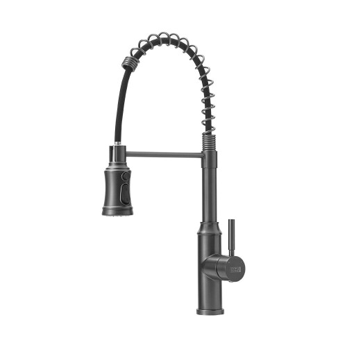 Living And Home (Grey) Kitchen Pull Out Tap Swivel Faucet with Spring Spout 1