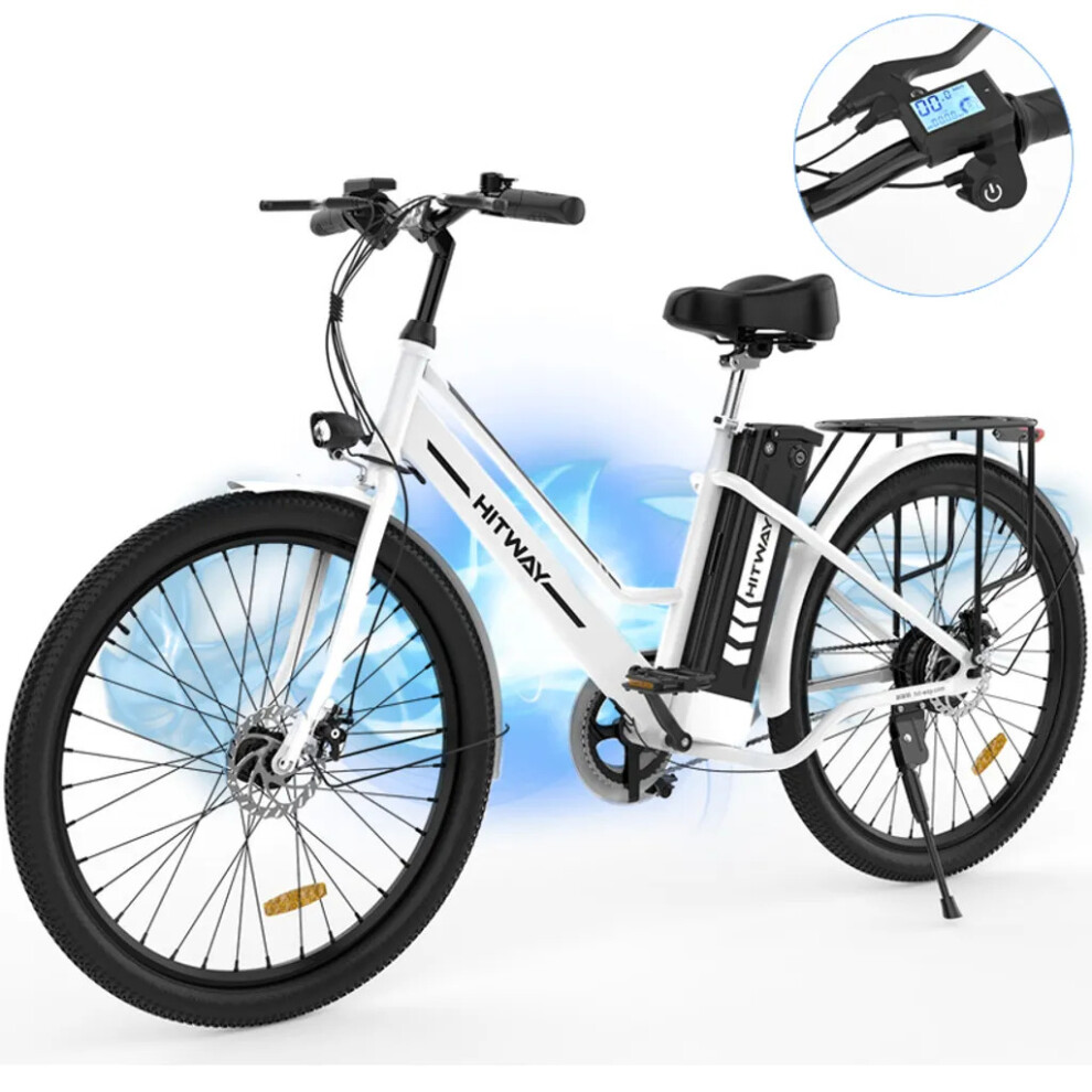 (HITWAY Electric Bike, 26" E Bike, up 70KM City Bike MT Bikes Bicycle) HITWAY 26" Electric Bike