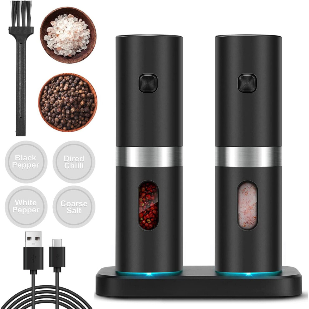 Electric Salt And Pepper Grinder Set Rechargeable Salt And Pepper Mill