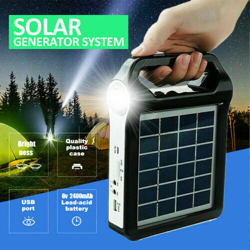 Portable Power Station Solar Panel Generator Kit Camping Power Bank Light System 1