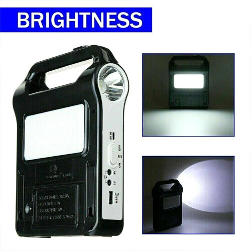Portable Power Station Solar Panel Generator Kit Camping Power Bank Light System 2