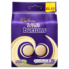 Cadbury White Giant Buttons Chocolate Bag 95g (Pack of 10)