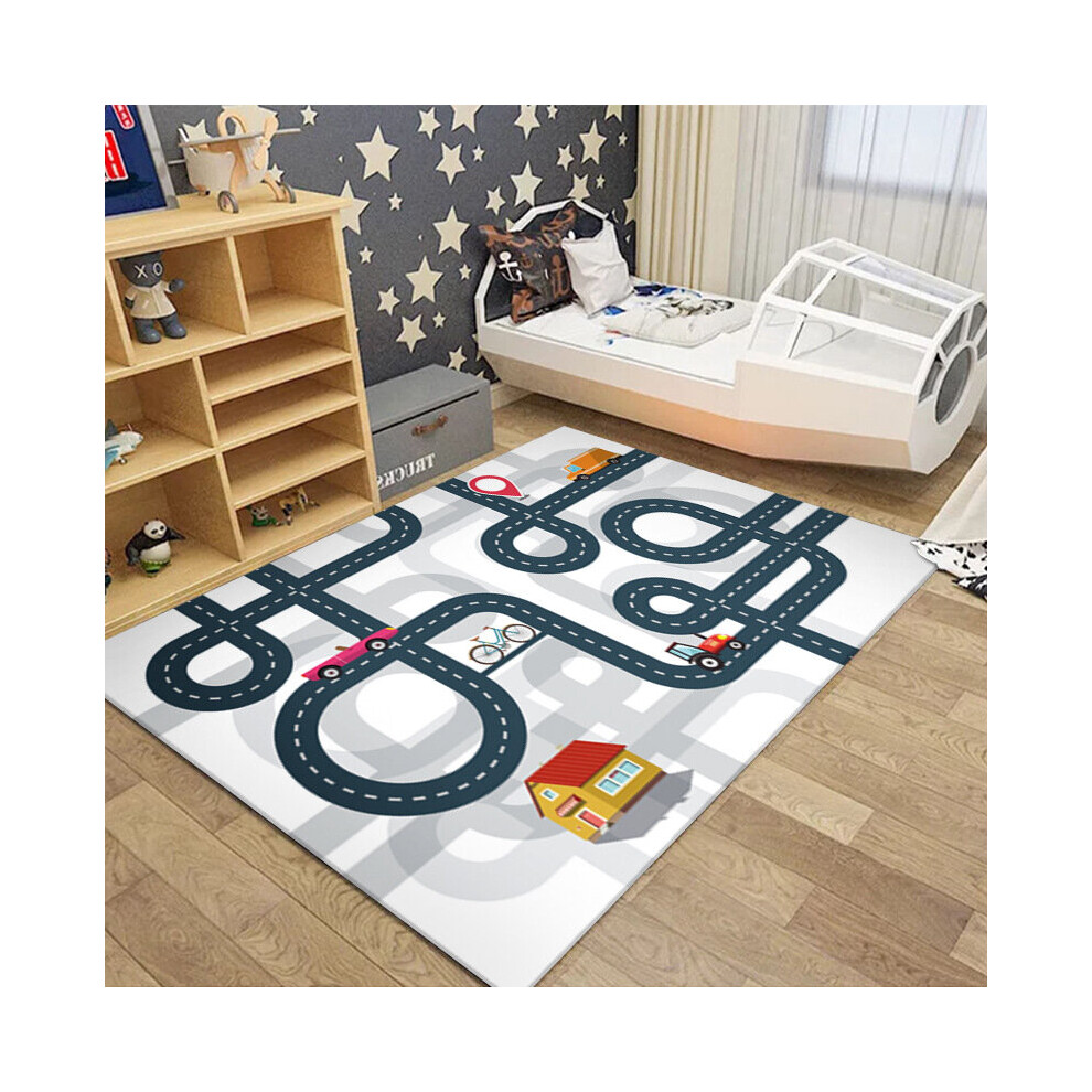 (10) 140/220Cm Children's Play Crawl Mat Road Traffic Route Map Carpet Living Room Sofa Coffee Xylfly
