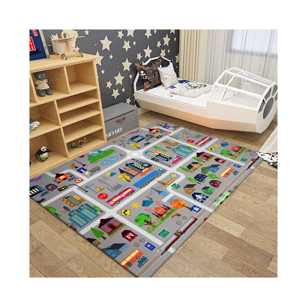 (2) 140/220Cm Children's Play Crawl Mat Road Traffic Route Map Carpet Living Room Sofa Coffee Xylfly