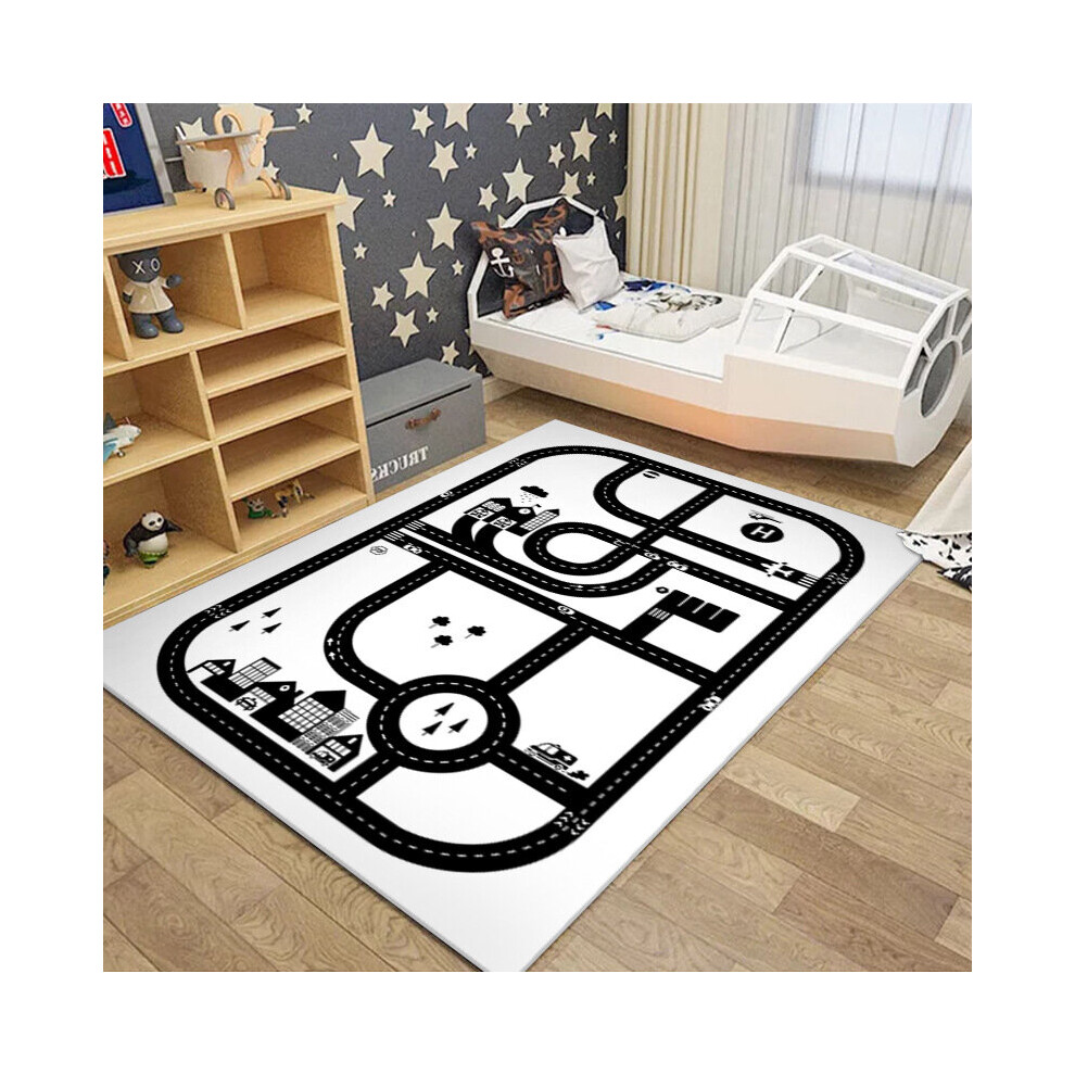 (5) 140/220Cm Children's Play Crawl Mat Road Traffic Route Map Carpet Living Room Sofa Coffee Xylfly