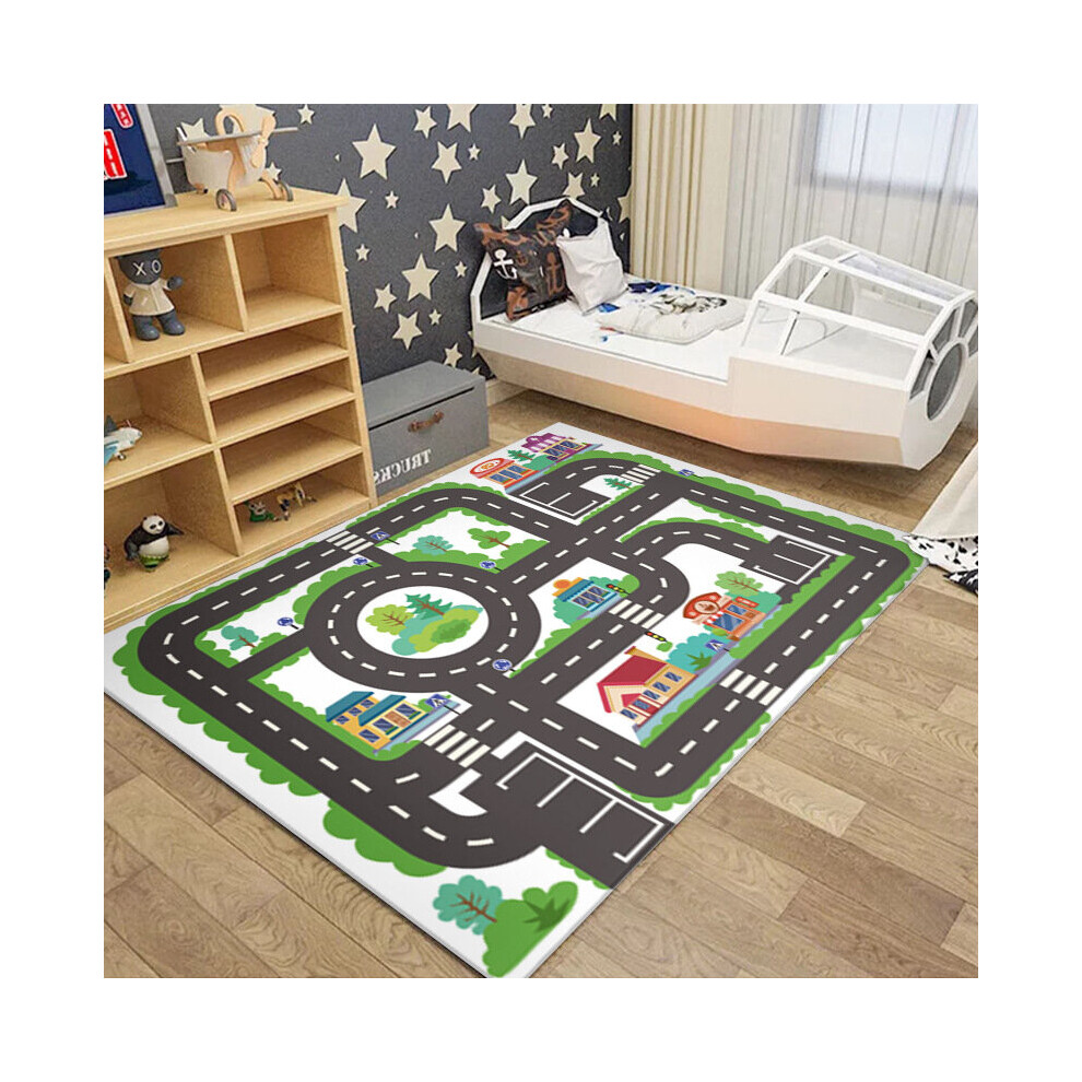 (8) 140/220Cm Children's Play Crawl Mat Road Traffic Route Map Carpet Living Room Sofa Coffee Xylfly